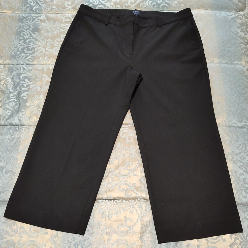 J. Crew Kristyn wide leg cropped black dress pants, Excellent used cond. size 18